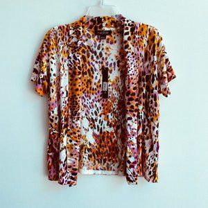 August Silk Open Front Cardigan Size L